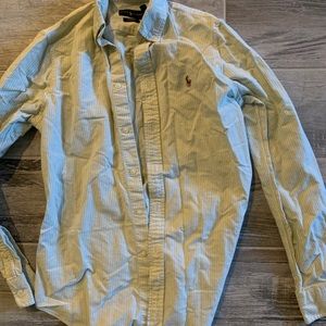 Yellow pinstripe Polo button up